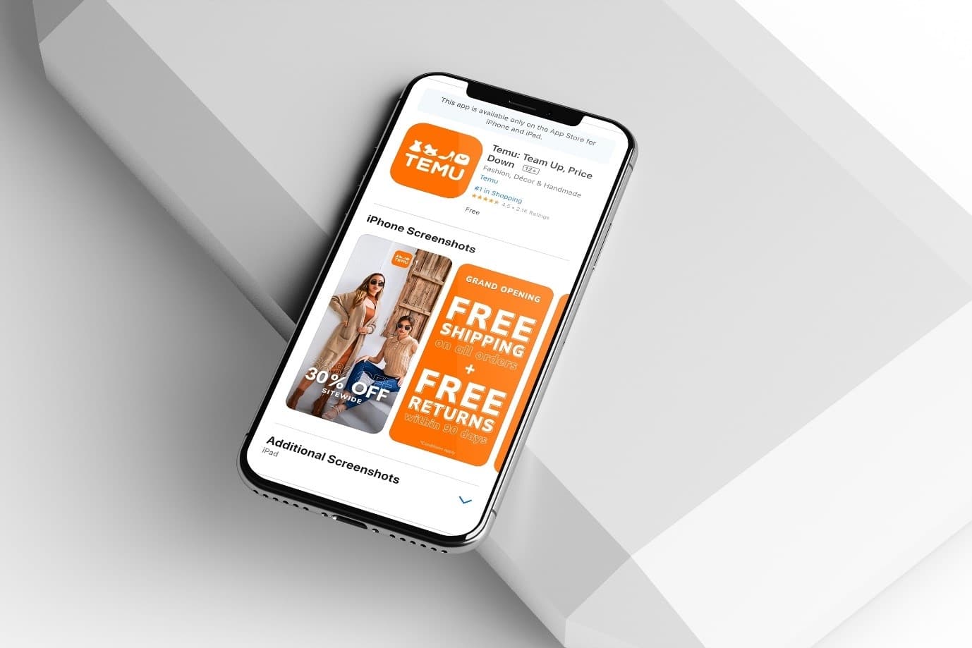 Les fonctionnalités clés de Temu sur iOS